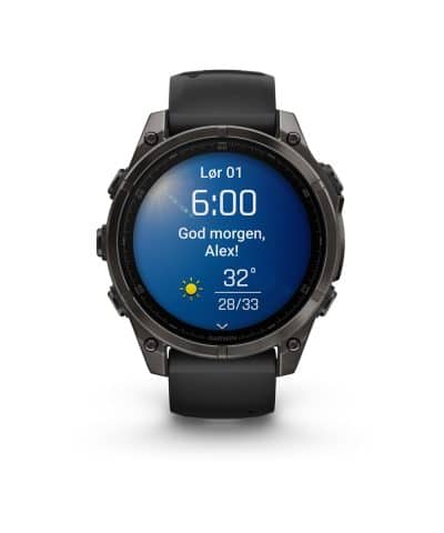 Garmin fēnix® 8–47 mm, AMOLED - Sapphire, Karbongrå DLC-titan med sort/steingrå silikonrem - Bilde 2