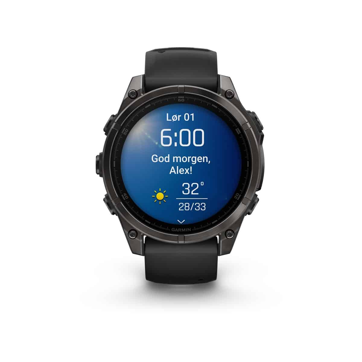 Garmin fēnix® 8–47 mm, AMOLED - Sapphire, Karbongrå DLC-titan med sort/steingrå silikonrem - Bilde 2