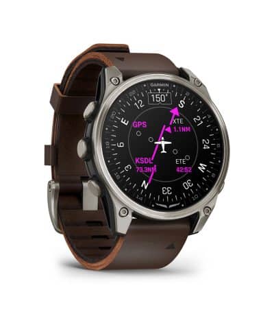 Garmin D2™ Mach 2 – 47 mm - Titan med Oxford-brun skinnrem - Bilde 3