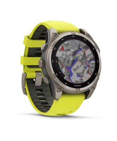 Garmin fēnix® 8–47 mm, Solar, Sapphire - Sapphire, Titan med gul/grafittfarget silikonrem - Bilde 3