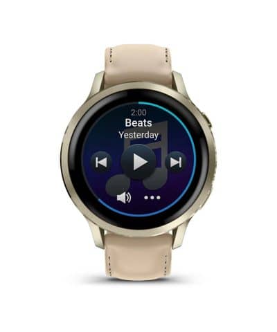 Garmin Venu® 4 - 41 mm - Lunar Gold med Bone-silikonrem og lys sandfarget skinnrem - Bilde 4