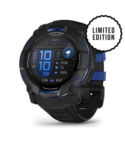 Garmin Instinct® 3 – 50 mm, AMOLED - Sort med sort / elektrisk blå rem