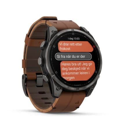 Garmin fēnix® 8 Pro – 47 mm, AMOLED - Sapphire, Karbongrå DLC-titan med kastanjefarget skinnrem - Bilde 3