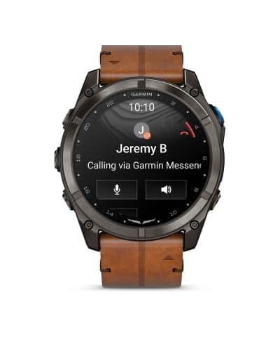 Garmin D2™ Mach 2 Pro - Karbongrå DLC-titan med kastanjefarget skinnrem - Bilde 4