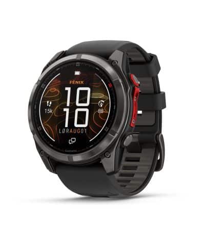 Garmin fēnix® 8 Pro – 51 mm, MicroLED - Sapphire, Karbongrå DLC-titan med sort/steingrå silikonrem