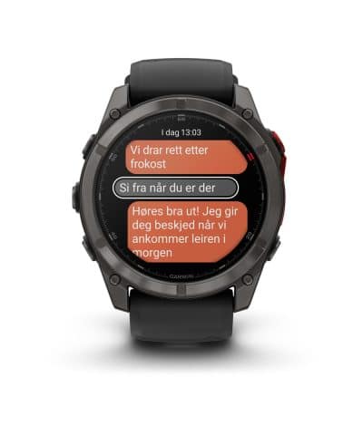 Garmin fēnix® 8 Pro – 51 mm, MicroLED - Sapphire, Karbongrå DLC-titan med sort/steingrå silikonrem - Bilde 4