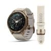 Garmin fēnix® 9 Pro – inReach®, 43mm - Gulloker titan med benhvit skinnrem