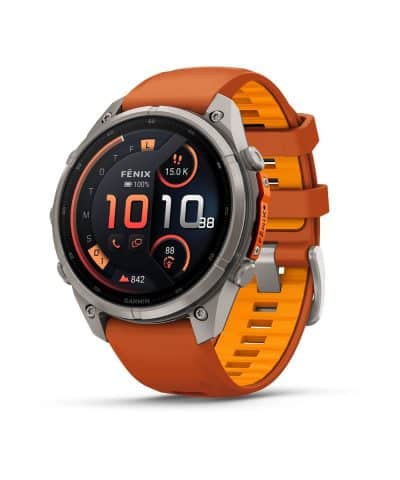 Garmin fēnix® 9 Pro – inReach®, 47mm - Titan med høstoransje/oransje silikonrem