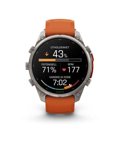 Garmin fēnix® 9 Pro – inReach®, 47mm - Titan med høstoransje/oransje silikonrem - Bilde 4