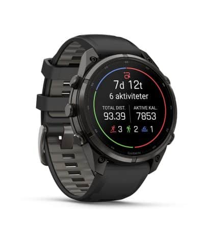 Garmin fēnix® 9 Pro – inReach®, 47mm - Karbongrå DLC-titan med sort/steingrå silikonrem - Bilde 3