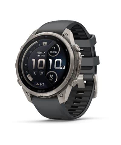 Garmin fēnix® 9 Pro – inReach®, 47mm - Titan med grafittfarget/svart silikonrem