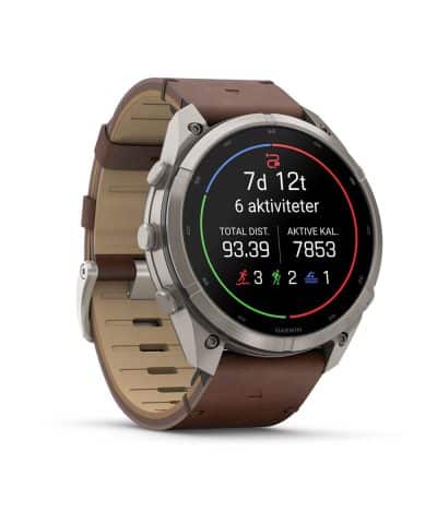 Garmin fēnix® 9 Pro – inReach®, 51mm - Titan med valnøttfarget skinnrem - Bilde 3