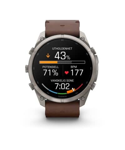 Garmin fēnix® 9 Pro – inReach®, 51mm - Titan med valnøttfarget skinnrem - Bilde 4