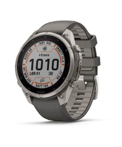Garmin fēnix® 9 Pro – inReach®, Solar, 47mm - Titan med steingrå silikonrem