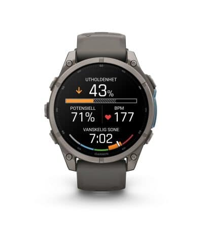 Garmin fēnix® 9 – 47mm - Titan med steingrå silikonrem - Bilde 4