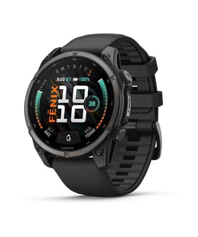 Garmin fēnix® 9 – 47mm - Karbongrå DLC-titan med sort silikonrem