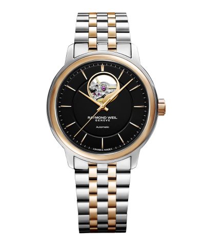 Raymond Weil Maestro Men's Automatic Visible Balance Wheel Two-Tone Bracelet Watch 40mm - 2227-SP5-20021