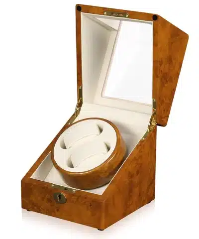 Alternative view of Dobbel klokkewinder i lys brun