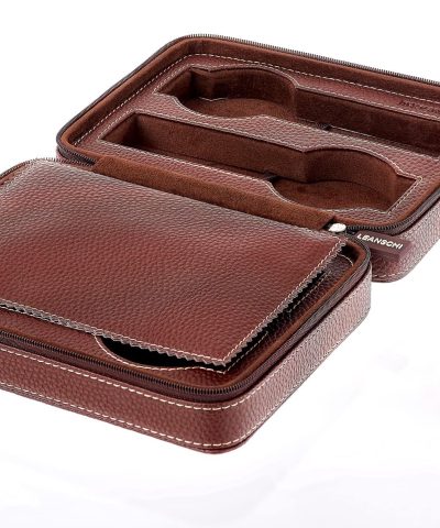 Leanschi ZIP-pouch storage | transport 4 watches | brown PU - Bilde 2