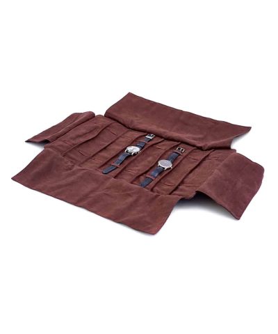 Leanschi Soft, foldable watch-roll for up to 8 watches | brown PU
